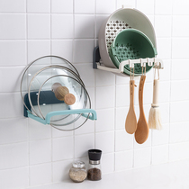 Kitchen basket storage rack wall-mounted non-perforated foldable with adhesive hook household washing basin storage rack