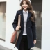 Cao đẳng gió 2018 mùa thu và mùa đông mới của Hàn Quốc phiên bản của mỏng giảm béo áo len của phụ nữ phần dài áo len dày triều Trung bình và dài Coat