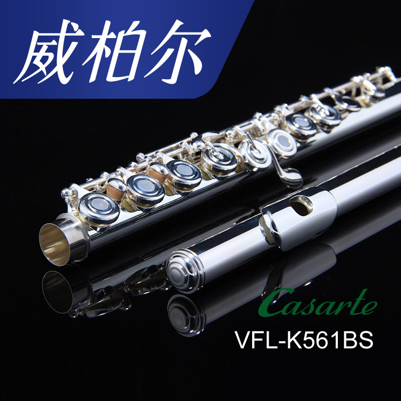 Long flute instrument 17 boreholes C tuning silver blow mouth group Professional playing stage Long flute silver plated E key Wiper K561BS
