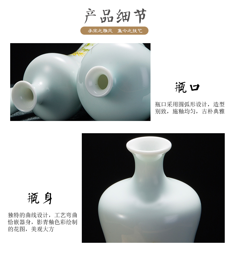 Jingdezhen hand - made ceramic floret bottle of new Chinese style living room TV cabinet simulation flowers, flower arrangement, household adornment furnishing articles