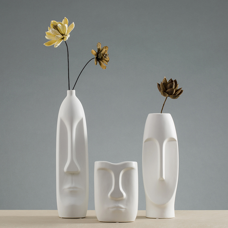 The Nordic idea vase furnishing articles dried flower simulation flowers flower arrangement sitting room home decoration simple ceramic small and pure and fresh flowers