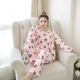 Flannel pyjama mùa đông dày nhung dài tay san hô phiên bản Hàn Quốc của bộ phim hoạt hình kích thước lớn dễ thương phục vụ nhà sinh viên