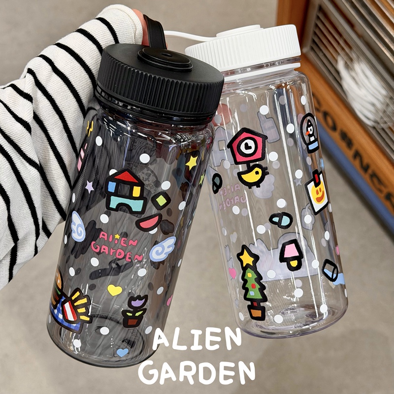 Aliengarden Alien Garden Station Cute Polka Dot Graffiti Star Wings Il Large Capacity Tritan Water Cup