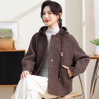 双面呢大衣女2025新款秋冬季休闲时尚宽松短款百搭毛呢外套小个子