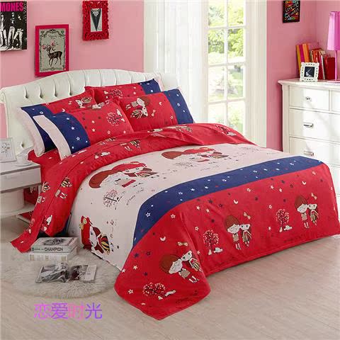 Chăn bông đơn mảnh 100% cotton đơn 150x200 đám cưới lớn mùa xuân đỏ và mùa thu chăn đôi 200x230 chăn muji mùa hè