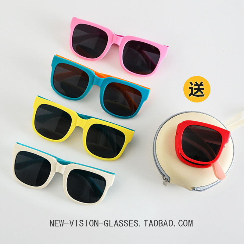 Children folding sunglasses girl boy sunglasses boy girl anti ultraviolet UV400 children sunglasses-Taobao