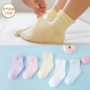 Vớ trẻ em 19 tuổi Vớ cotton mùa xuân và mùa hè Một học sinh lớp cotton ống thoáng khí cho bé 5 đôi vớ trẻ em thoáng khí - Vớ shop thời trang trẻ em