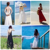 Сексуальное пляжное платье, весенняя длинная юбка, коллекция 2023, по фигуре, с открытой спиной