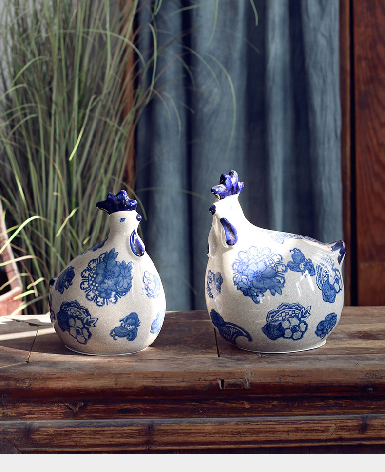 Spends under traditional celadon chicken place new Chinese jingdezhen blue and white porcelain home decoration clear soup WoGuo TV ark