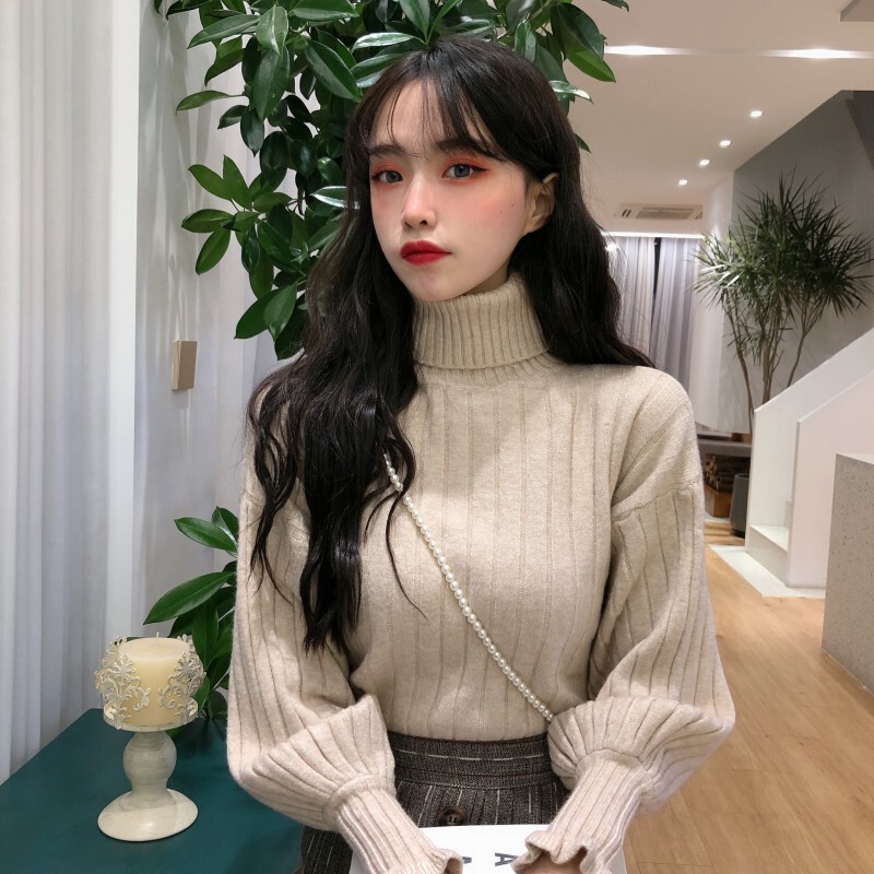 High-Neck Base Shirt for Women, Stylish and Versatile for Autumn and Winter, Thick Sweater, 2025 New Winter Long-Sleeve Top, Trendy