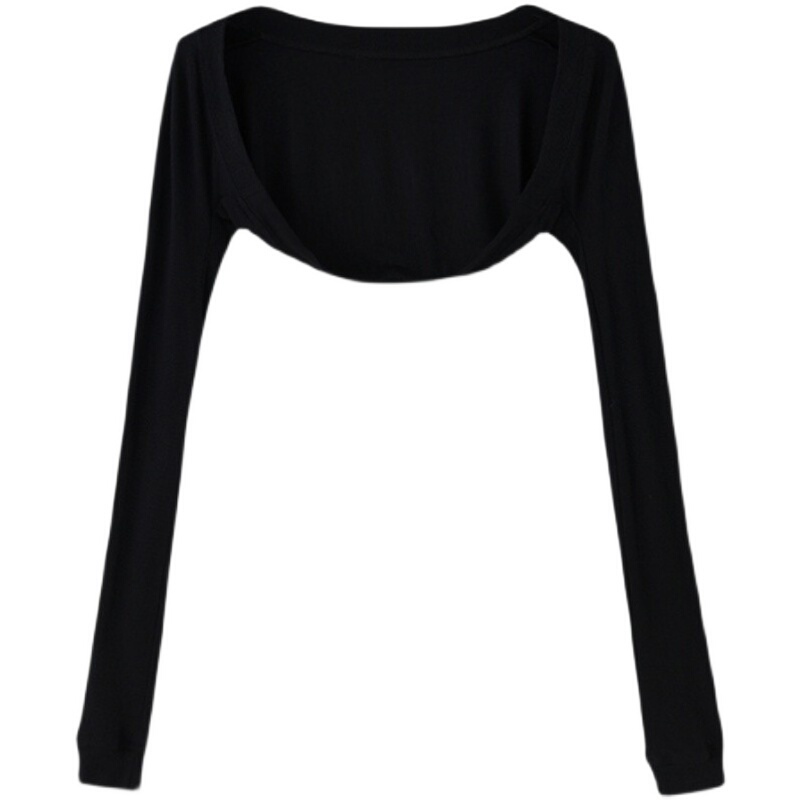 Summer Ultra-Short Ice Silk Sun Protection Shirt for Women, Knitted Cardigan Paired with a Slip Dress, Shawl, Long-Sleeved Thin Vest