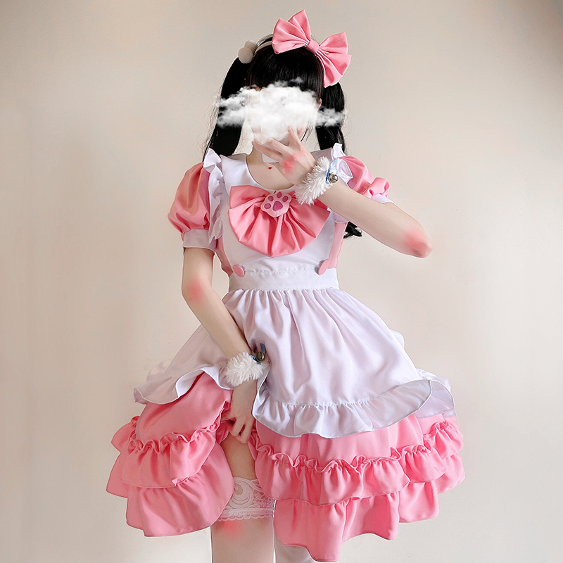 Japanese COSPLAY costume cos costume role-playing pink maid costume cute cute lolita to be your cat
