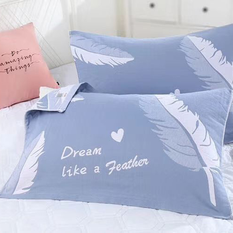 Khăn bông gạc ba lớp cặp bông hộ gia đình đơn giản Bắc Âu che gió gối khăn nam nữ độc thân khăn bông gối