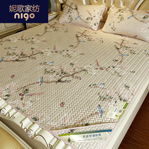 Washable Tencel air conditioning soft mat 1 8m bed Summer folding mat Ice silk mat 1 5m mat three-piece set