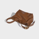 Вместительная и большая демисезонная ретро кожаная сумка на одно плечо, из натуральной кожи