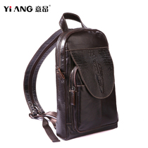 Italian Genuine Leather Chest Bag Casual Fashion Single Double Shoulder Bag Large Backpack Cow Leather Handbag Outdoor Couple Travel Tour Bag