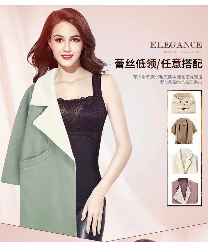 Guna lụa cộng với nhung corset ngọn áo lót ấm vest hỗ trợ ngực bụng eo cơ thể đồ lót quan lot nu