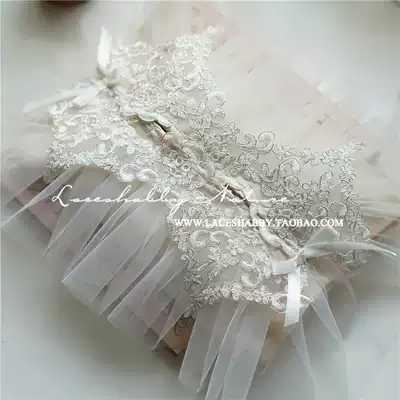 Imported custom LACESHABBY champagne embroidery lace beaded fabric paper towel cover Car household