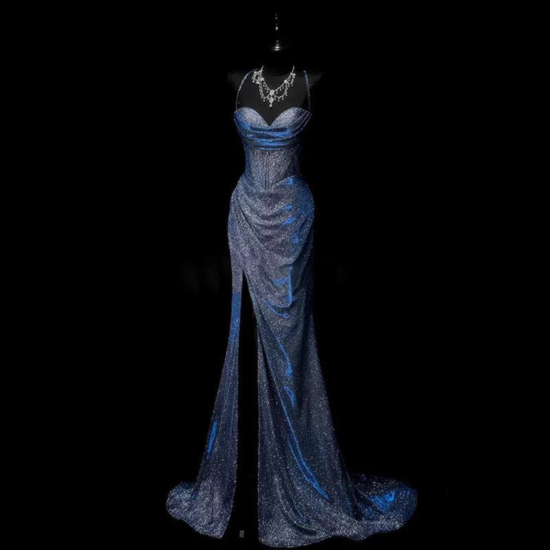 Super Shiny Socialite Sexy Light Luxury Coming-Of-Age Ceremony Birthday Party Dress Banquet Annual Meeting Host Evening Gown Long Dress