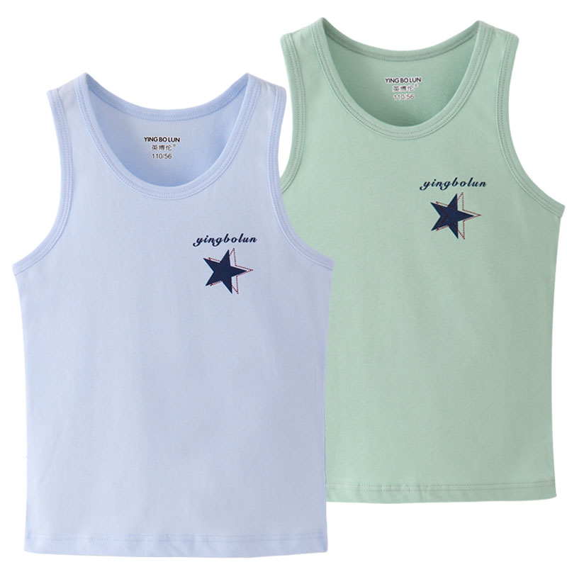 Boy vest mùa hè mỏng bụng bông mặc một đứa trẻ giữa áo đáy bé cross-bar vest 2 miếng.