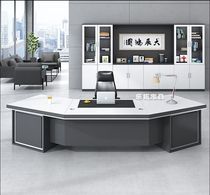 New curved boss table Manager table Simple modern president table profiled large desk table and chair combination atmospheric office