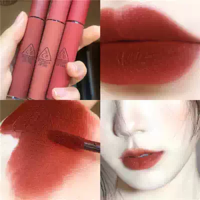 Korea 3CE matte lip glaze velvet taupe plum brick red rust red speak up new cloud