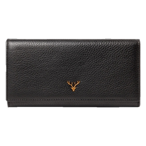 Genuine leather multi-blocking long wallet lady 100 hitch minimalist soft cow leather triple fold large capacity letting go machine money clip