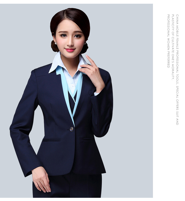Mới Trung Quốc Quần áo bảo hộ lao động Nữ mùa xuân và mùa thu dài tay Thiết lập đồng phục công sở di động đồ mặc nhà