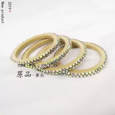 Belly dance costume custom bracelet custom 2019 new flat wood bracelet plus super flash hot diamond multi-color can be set