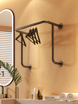 Hôtel Hanghanger Acier inoxydable Plated Black Titanium Upper Wall Side-mounted Clothes Hanger Custom Minjuku Hôtel Salle de bains pendaison poteau