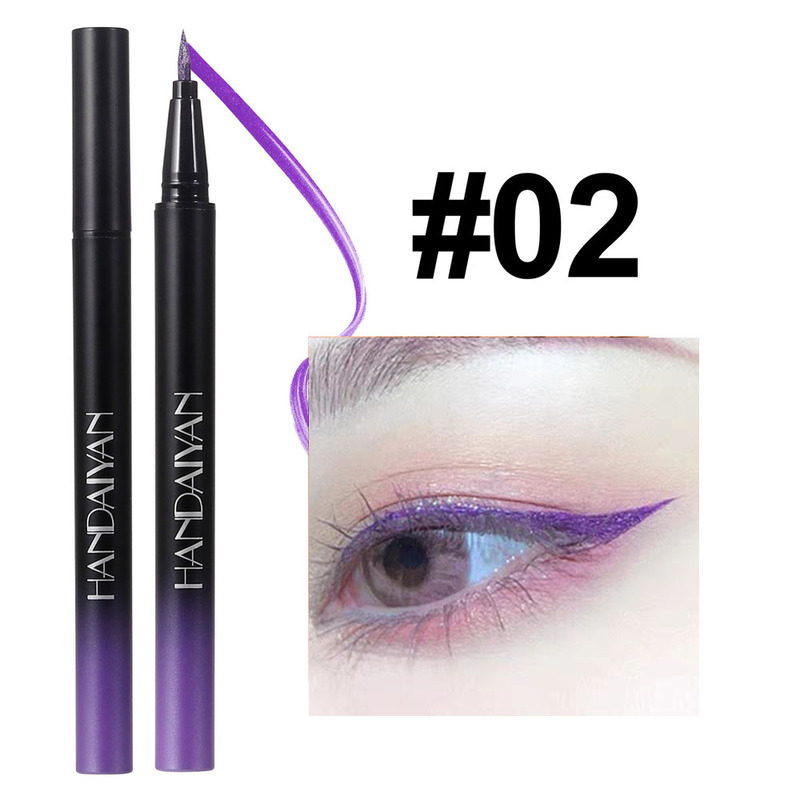Starry Sky Glitter Eyeliner Pearlescent Colorful Purple Blue Liquid Eyeliner Stage Makeup Long-Lasting Waterproof and Sweat-Proof Smudge-Proof
