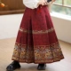 2982 красная юбка с изображением лошадиной морды и бархат