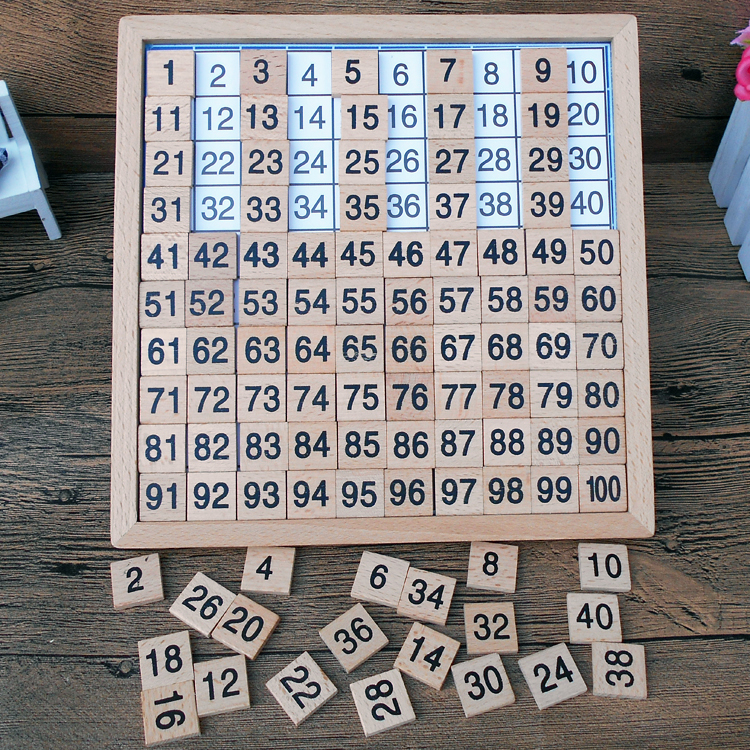 2-3-4-5-6 2-3-4-5-6-year-old children wooden Monte's teaching aids Montessori digital continuous 100 1-100 1-100 more than 100 boards