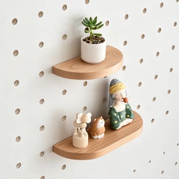 Curved solid wood hole board accessories partition board cherry wood rubber wood 12mm15mm walnut color universal