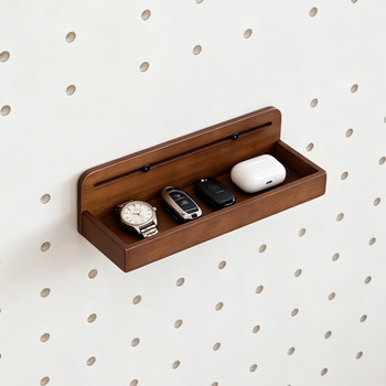 Hole board accessories solid wood laminate box basket storage rack storage rack walnut color 12mm15mm universal