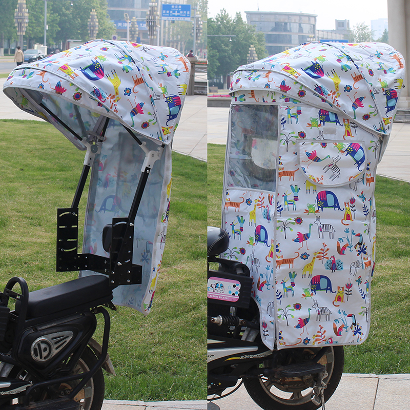 Children's seat behind rain - proof shading shed Spring and autumn thin battery car shield children's car wagon
