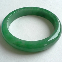 Natural A jade ice glutinous full green jade bracelet