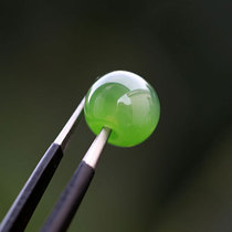 Natural old material Hetian Jade Jasper cat eye single bead transfer bead pendant Hetian jade treasure scattered Pearl green jade pendant