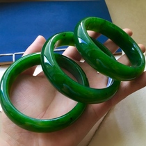 Xinjiang Hetian jade bracelet female bracelet natural jade apple green belt certificate Hetian Jasper bracelet