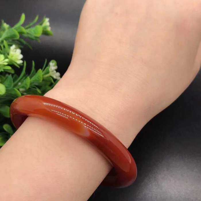 Natural Primary Color Red Agate Fine Bracelet Ruby Bracelet Female Jade Bracelet Round Women's Chalcedony Bracelet