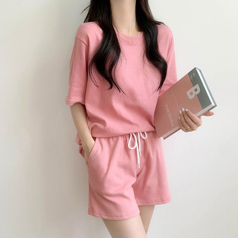 Pick-up counters withdrew the tail list big-name foreign trade ~ pure cotton short-sleeved shorts casual sports suit women's summer