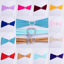 Free elastic chair cover Strap ribbon chair back Decorative chair back flower bow Wedding hotel exhibition wedding supplies