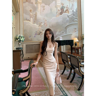 Temperament pleated vase waist slim suspender hip-pack skirt