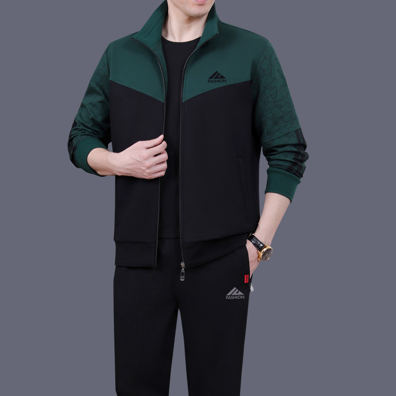 Sports suit Men's 2022 new middle aged people loose clothing men's trend Spring and autumn mix with casual clothes handsome