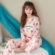 Bộ đồ ngủ dài tay mùa thu và cotton mùa đông cho nữ bộ pijama