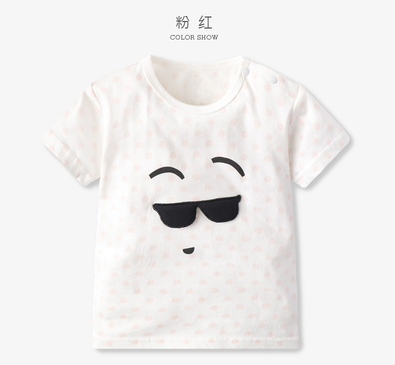 Gb quần áo trẻ em 2018 hè mới cho trẻ em áo thun ngắn tay cotton thoải mái nam nữ áo sơ mi cổ tròn - Áo thun shop đồ trẻ em