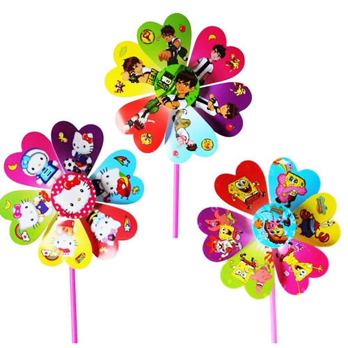 Крутящаяся разноцветная дорожная большая мультяшная игрушка «Ветерок» для детского сада