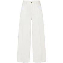 (88 new drop) edition2024 summer white cotton and linen jeans with belt EBD2JEN006