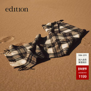 Edition Scarf for Women 2025 Winter New Style Wool Camel Hair Plaid Tassel Scarf Ebe4Scf005