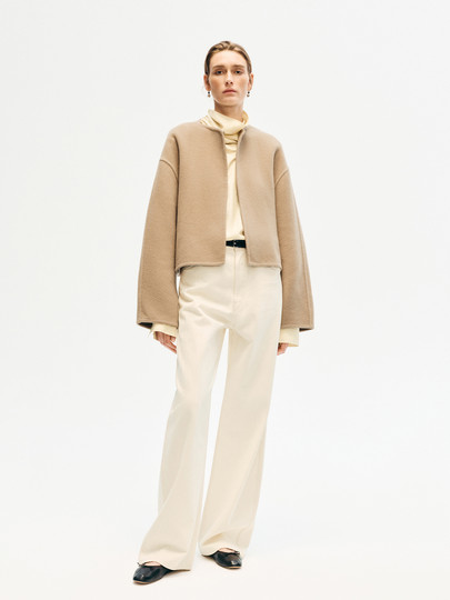 [Same Style as Gao Yuanyuan] Edition2025 Winter New Camel Wool Double-Sided Woolen Short Coat Ebe4Cot044